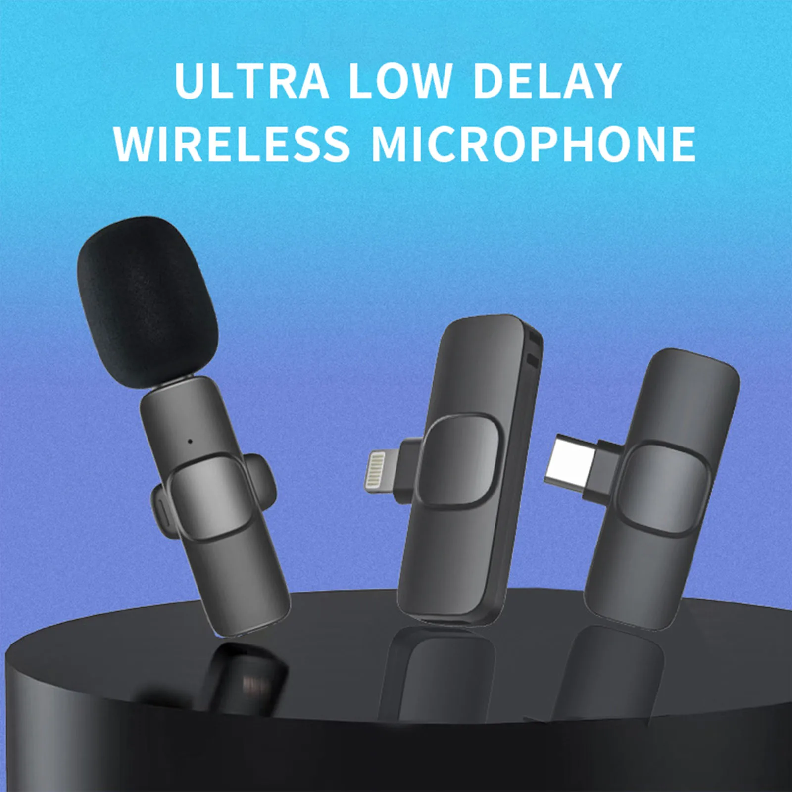 

Wireless Lavalier Microphone Portable Audio Video Recording Mini Mic For iPhone Android Facebook Youtube Live Broadcast Gaming