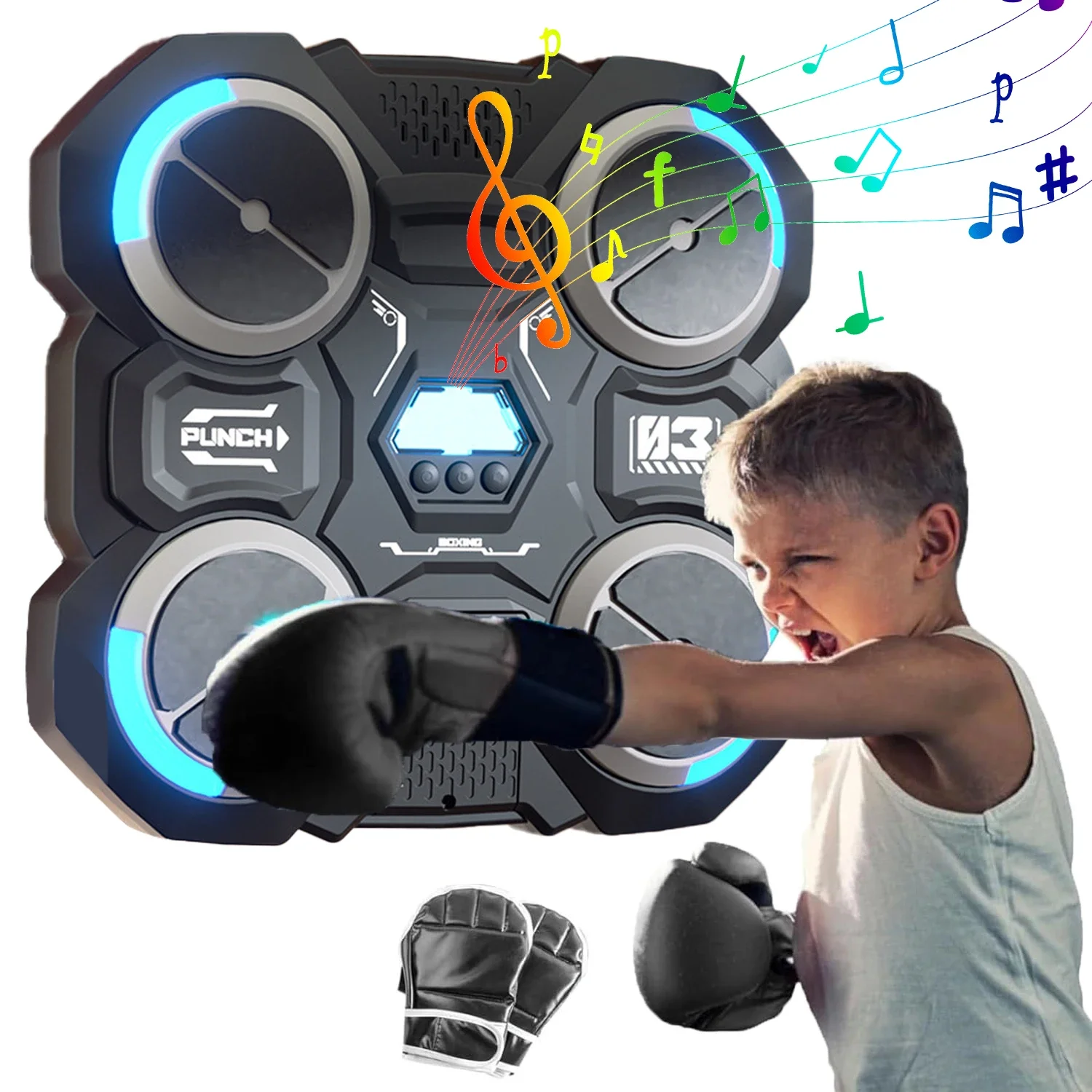 Máquina de boxeo de música inteligente para niños, juego antiestrés, entrenador de boxeo de Fitness deportivo, ejercicio en casa, entrenamiento de respuesta, Boxeo