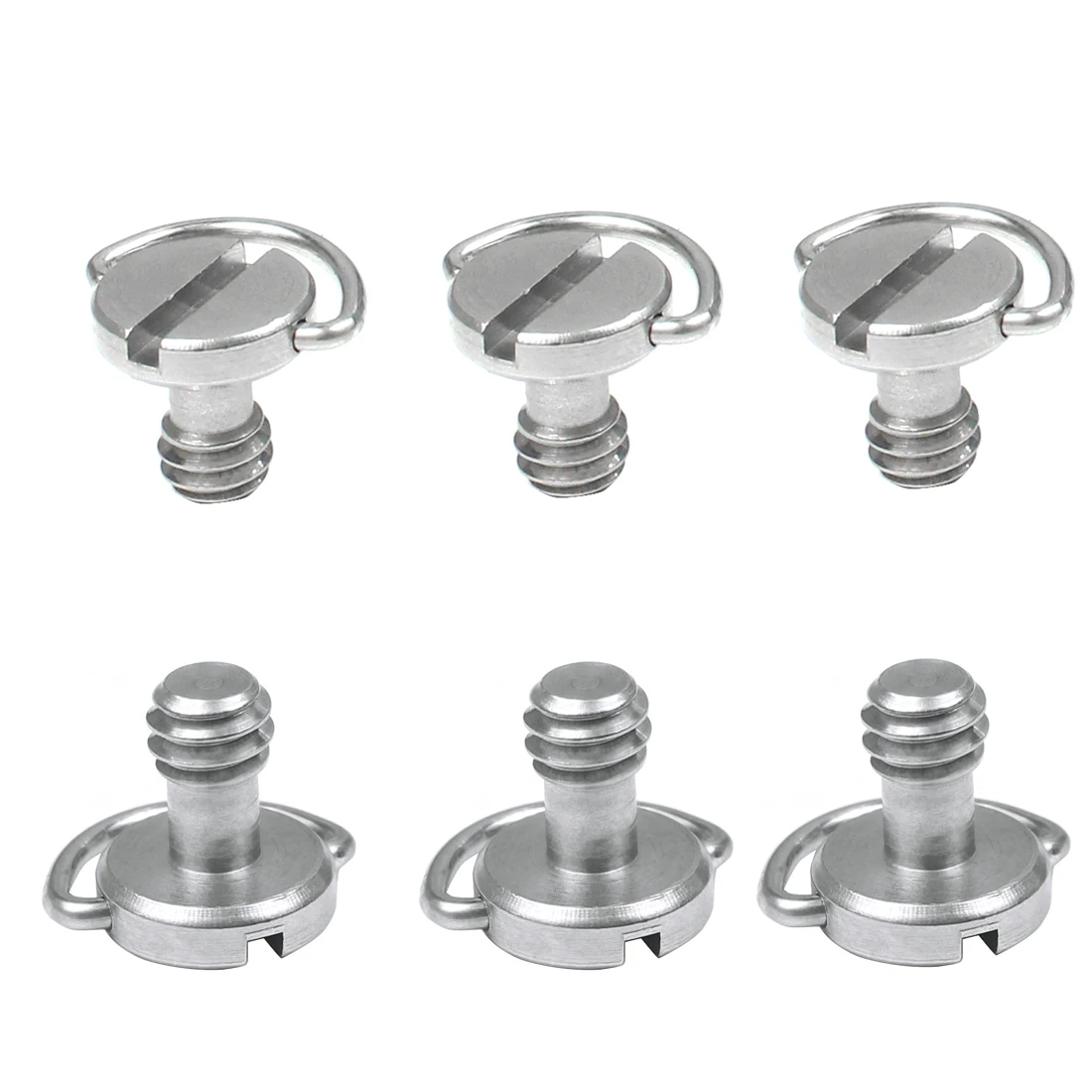 6PCS 1/4 "Stativ Schrauben D-Ring Edelstahl Schnellwechselplatte Adapter für DSLR Kamera Einbeinstativ Licht foto Studio Teile – Detail 2
