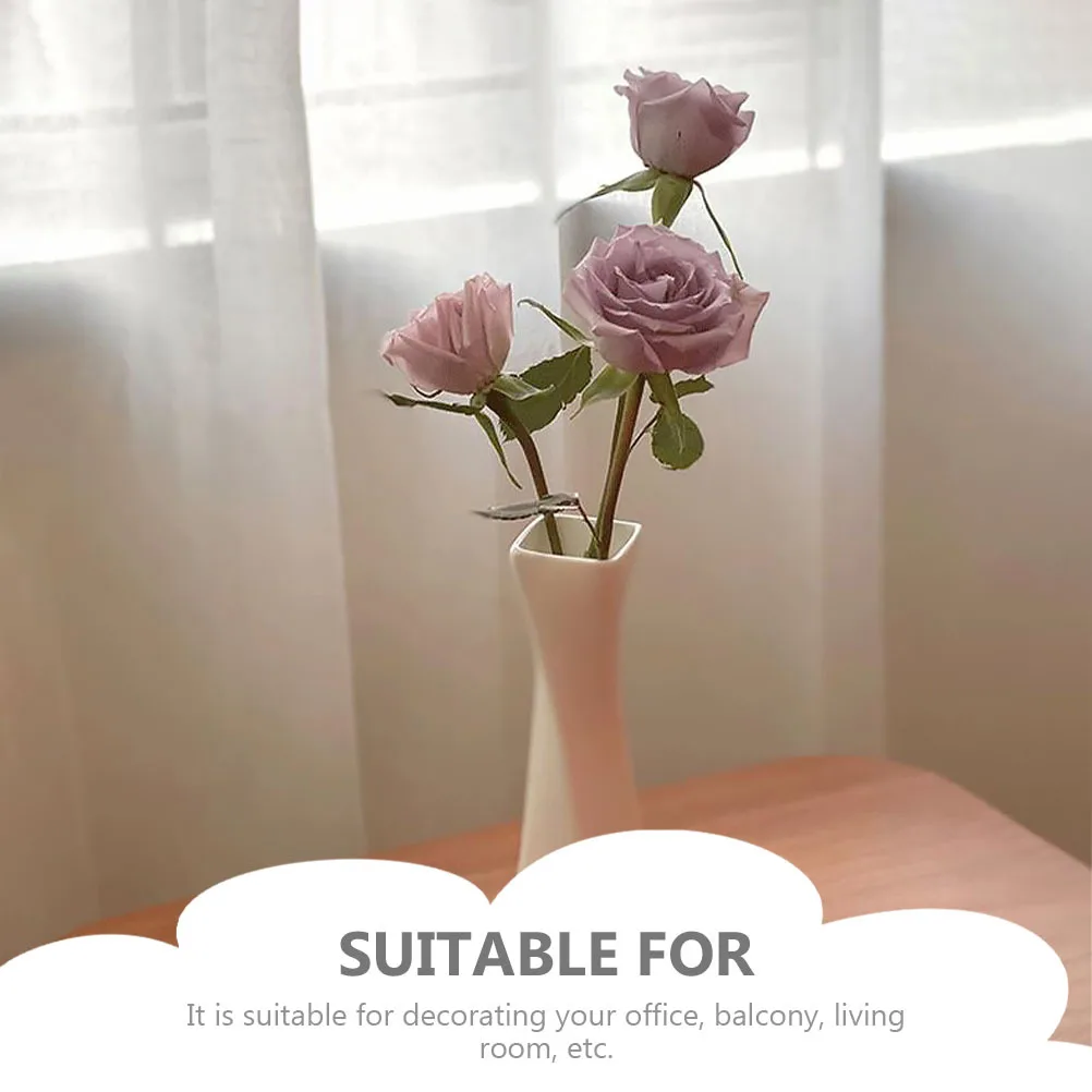 

White Ceramic Vase Special-Shaped Creative Small Practical Home Decoration Desktop Flower Vase Ceramic Flower Container