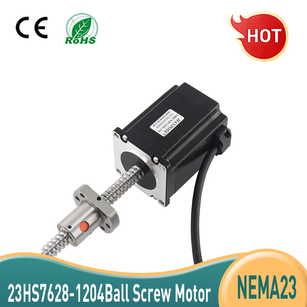 

1 PCS Nema 23 ball screw Stepper Motor 4-Leads 76mm CNC 2 phase 189N.CM 23HS7628-SFU1204 ball screw length 300MM for 3D Printer