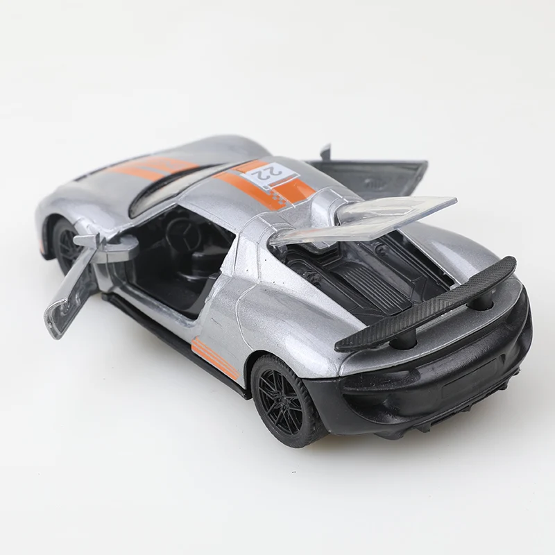 (Encíado) 1/36 coche en miniatura de aleación simulación 918 Porsche coche de carreras vehículo tirar hacia atrás adornos de coche colección juguetes para niños