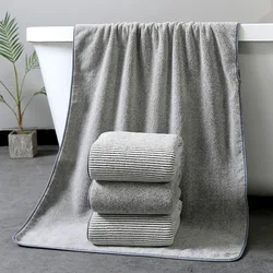 Lint-Free Large Bath Towel Bamboo Charcoal Fiber Absorbent Adult Bathing Thickened Soft Bath Towel Household