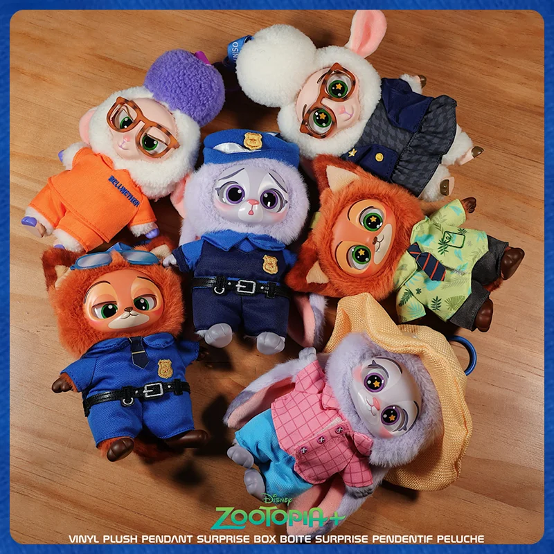 정품 주토피아 시리즈 비닐 블라인드 박스 애니메이션 만화 주디와 닉 플러시 비닐 인형 장난감 미스터리 박스 크리스마스 선물 오리지널