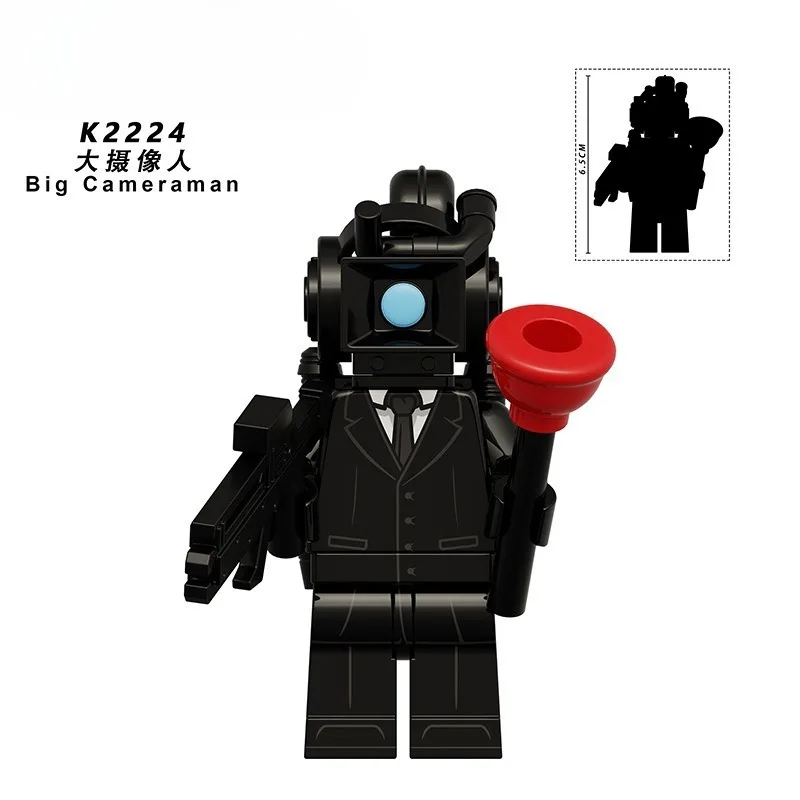 KDL834 serie di animazione persona di sorveglianza fotocamera persona modello bambola assemblaggio building block borsa giocattolo