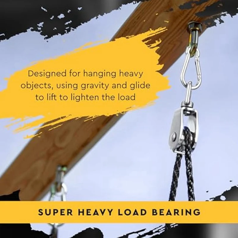 ABKD 16Pcs M15 M20 M25 Single Pulley Block,Stainless Steel Swivel Pulley Wire Rope Hanging Pulley Wheel For Wire Rope Loading