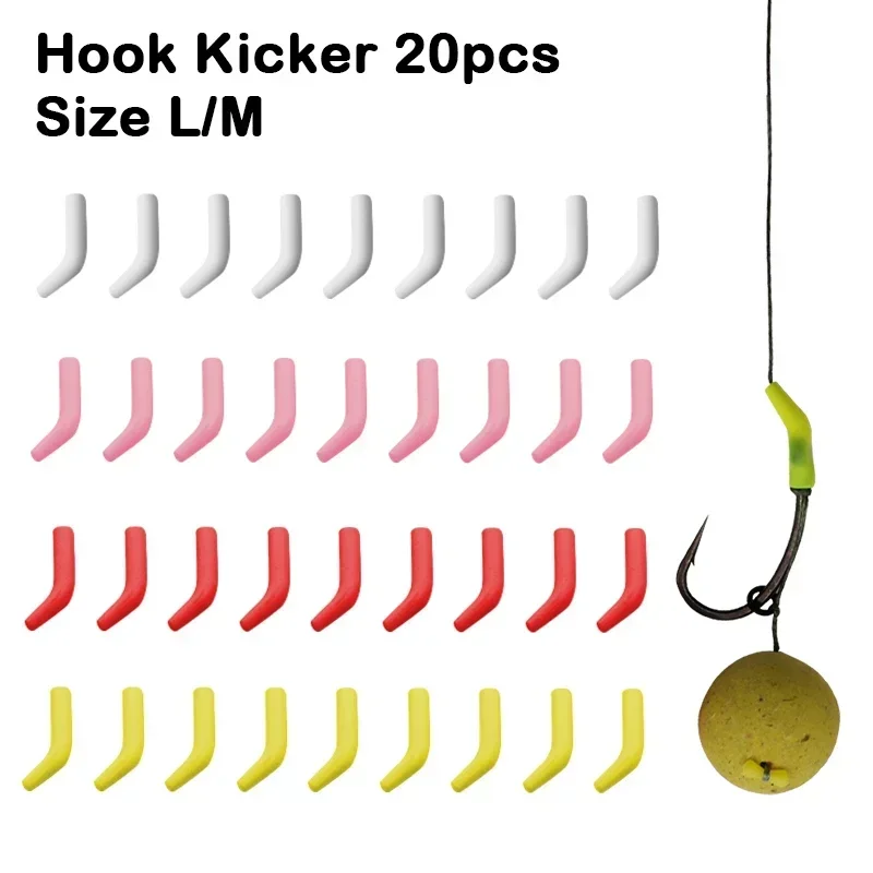 20x Carp Fishing Accessories Hook Kickers Size M/L Fit Over Hook 2/4/6 Different Colors Line Aligner Fishing Terminal Tackle