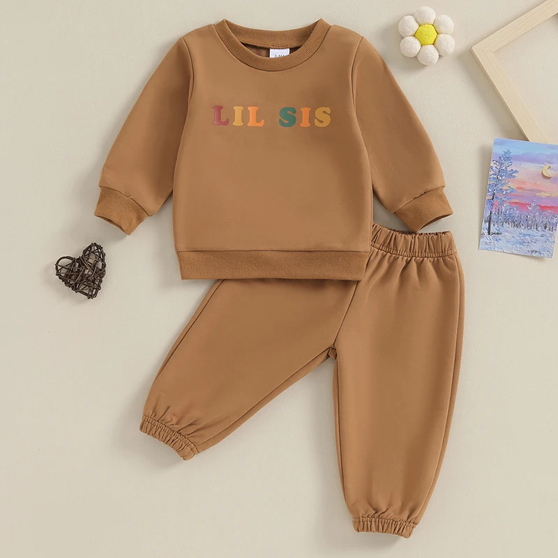 

Toddler Baby Girl Valentine s Day Outfits Letter Heart Print Sweatshirt with Pants Toddler Kids Clothes Set