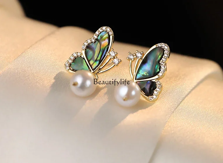 Butterfly Accessories Women's Autumn and Winter Clavicle Chain Ear Stud and Ring