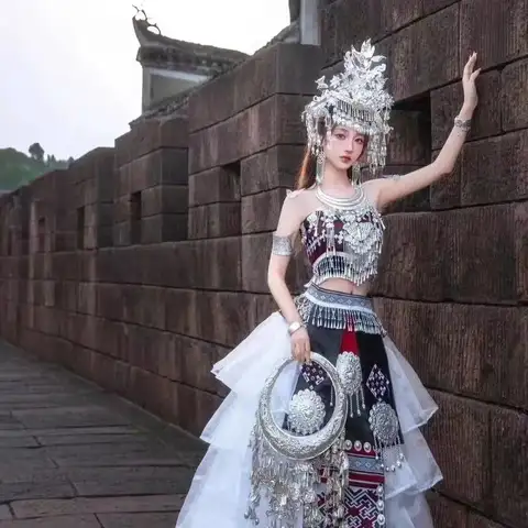 Chinese Traditional Clothing Guizhou Eternal Yunnan Phoenix Miao Ethnic Costume New Ethnic Minority Miao Clothing Girl Travel