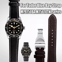 Vintage cow Leather Watchband 20 22mm For Tudor M79250BA M25610TNL Black Bay Bracelet Ranger 1958 GMT Pelagos Men Cowhide Strap