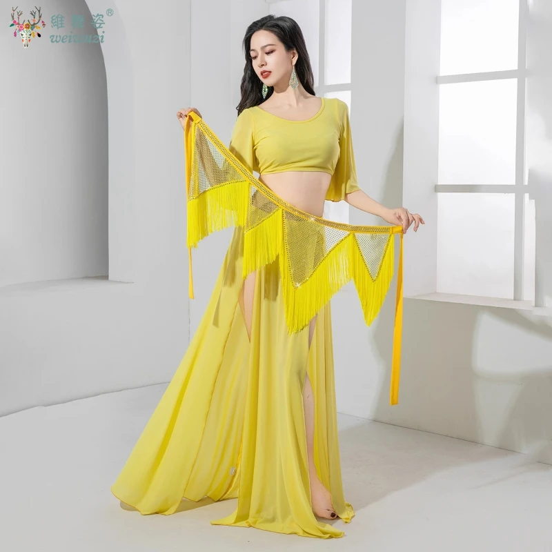 Asciugamano per danza del ventre per donna Rete da pesca Sciarpe per fianchi ondulate a forma di V con diamanti caldi di lusso Accessori per la pratica della danza orientale