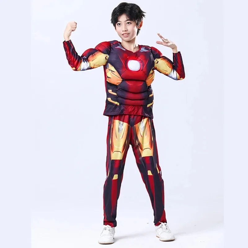 Sky03 Bambini Iron Man Costume Cosplay Party Tuta muscolare Supereroe Vestito per bambini Ragazze Ragazzi Top Pantaloni Set Abbigliamento casual Ha55Hu%