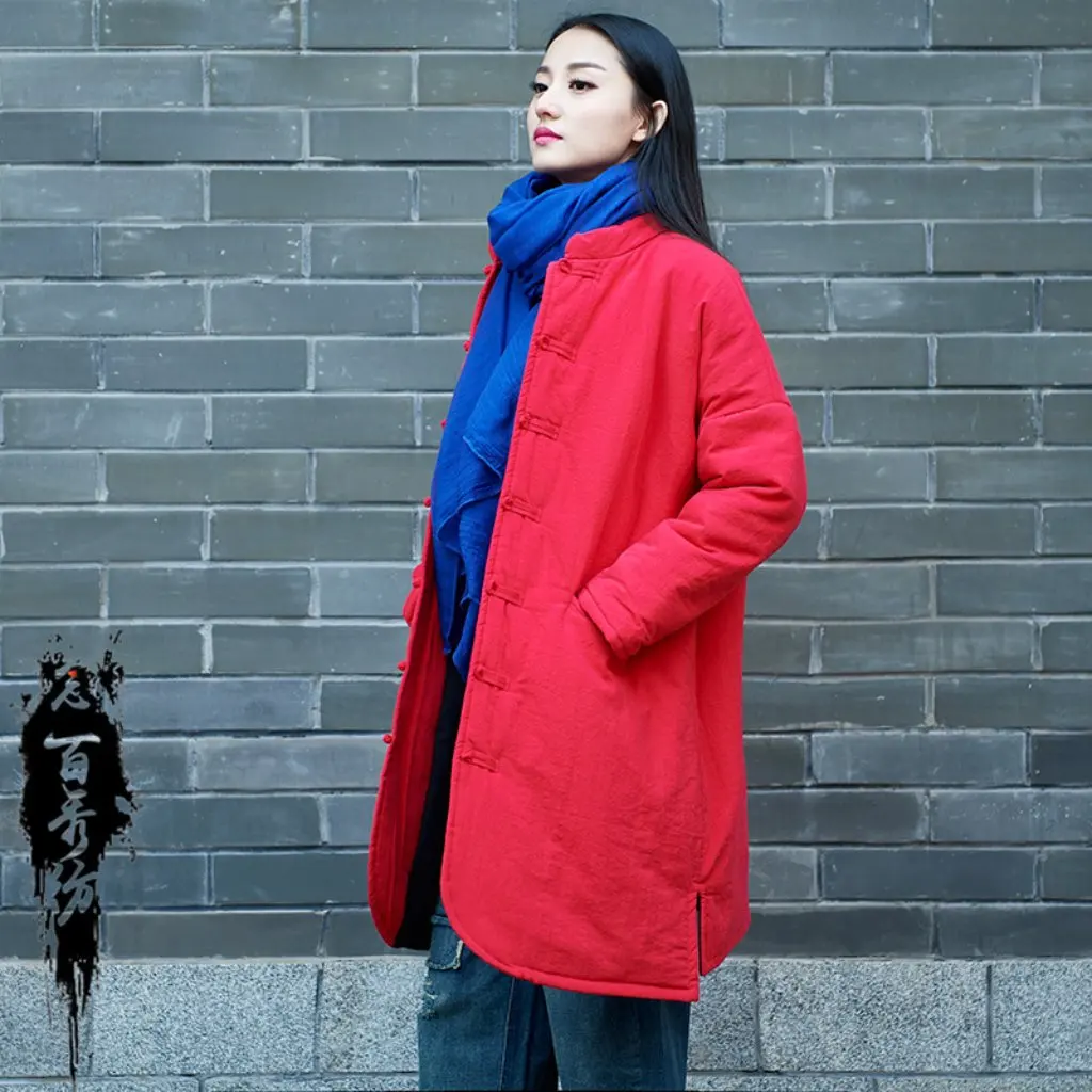 

Women's Long-Sleeve Cotton Coat Autumn/Winter Vintage Thickened Soft Nianbaixiu Textile New Arrivals for Women