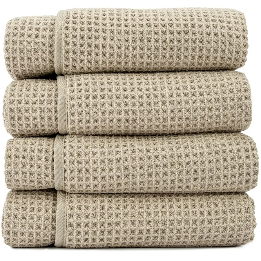 

Bath Towels, Premium Waffle Towels for Bathroom, Extra Large, Absorbent Microfiber for Home, Yoga, and Gym, Waffle Weave, 30 Inc