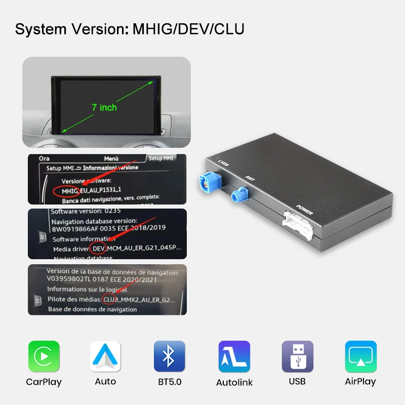 Junsun Android Auto Draadloze CarPlay voor Audi A3 8v Q2 8P 2013-2018 Spiegel Link AirPlay Bluetooth USB Reverse Camera Navigatie