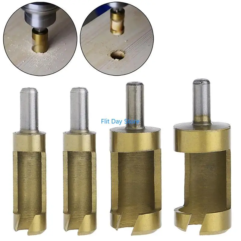 F92c 4pcs 1/4 "قضيب لبرميل برميل قاطع الحفر Cork Cork Hole Caw Caw Cole