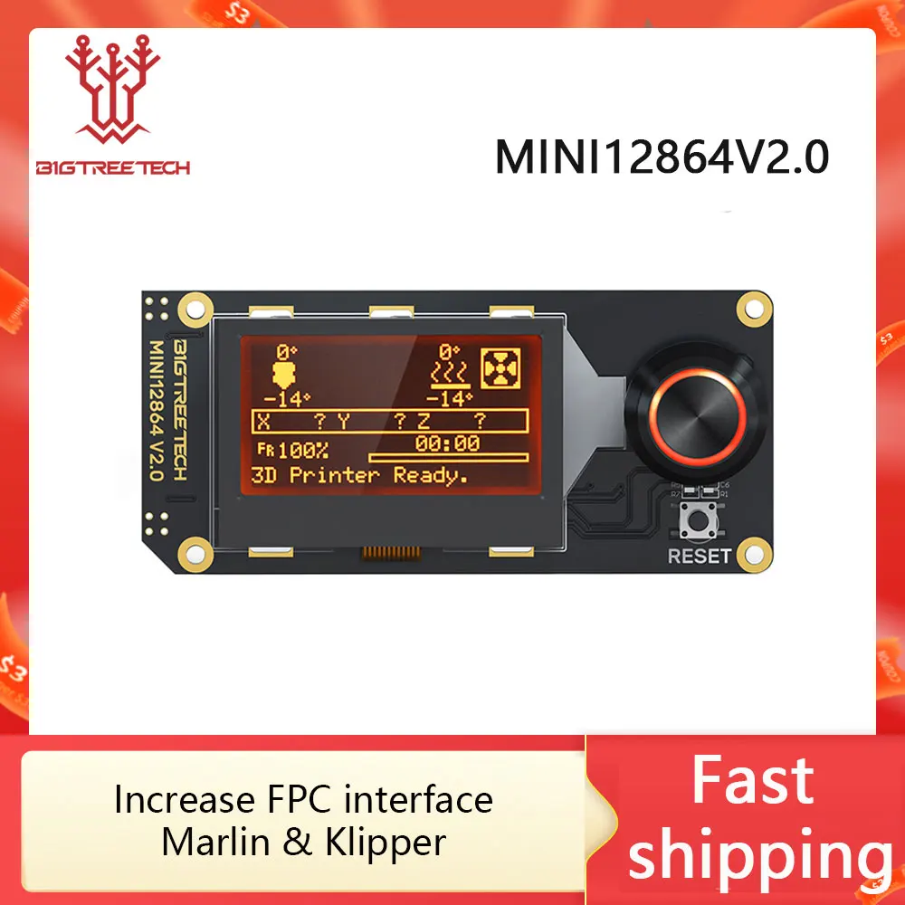 BIGTREETECH MINI 12864 V2.0 LCD Display Screen mini12864 3D Printer Parts BTT SKR V1.4 SKR 3 Octopus MAXEZV1.0 VORON 2.4 Kit