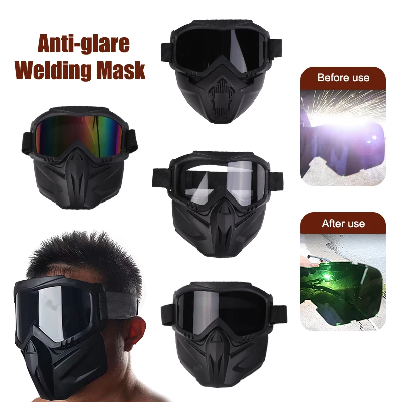 

1Pc Safety Welder Mask Breathable Full Face Mask Welding Glasses Welder Mask Cycling Mask Anti-Sand Goggles Protection Tools