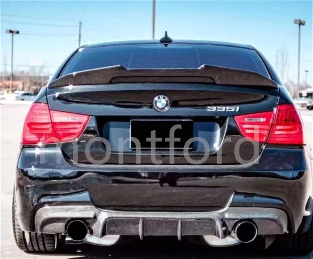 Black/Carbon Fiber Look E90 Car Rear Trunk Lip Spoiler Wing Lip PSM Style Rear Wing Spoiler For BMW E90 3 SERIES M3 2006-2011