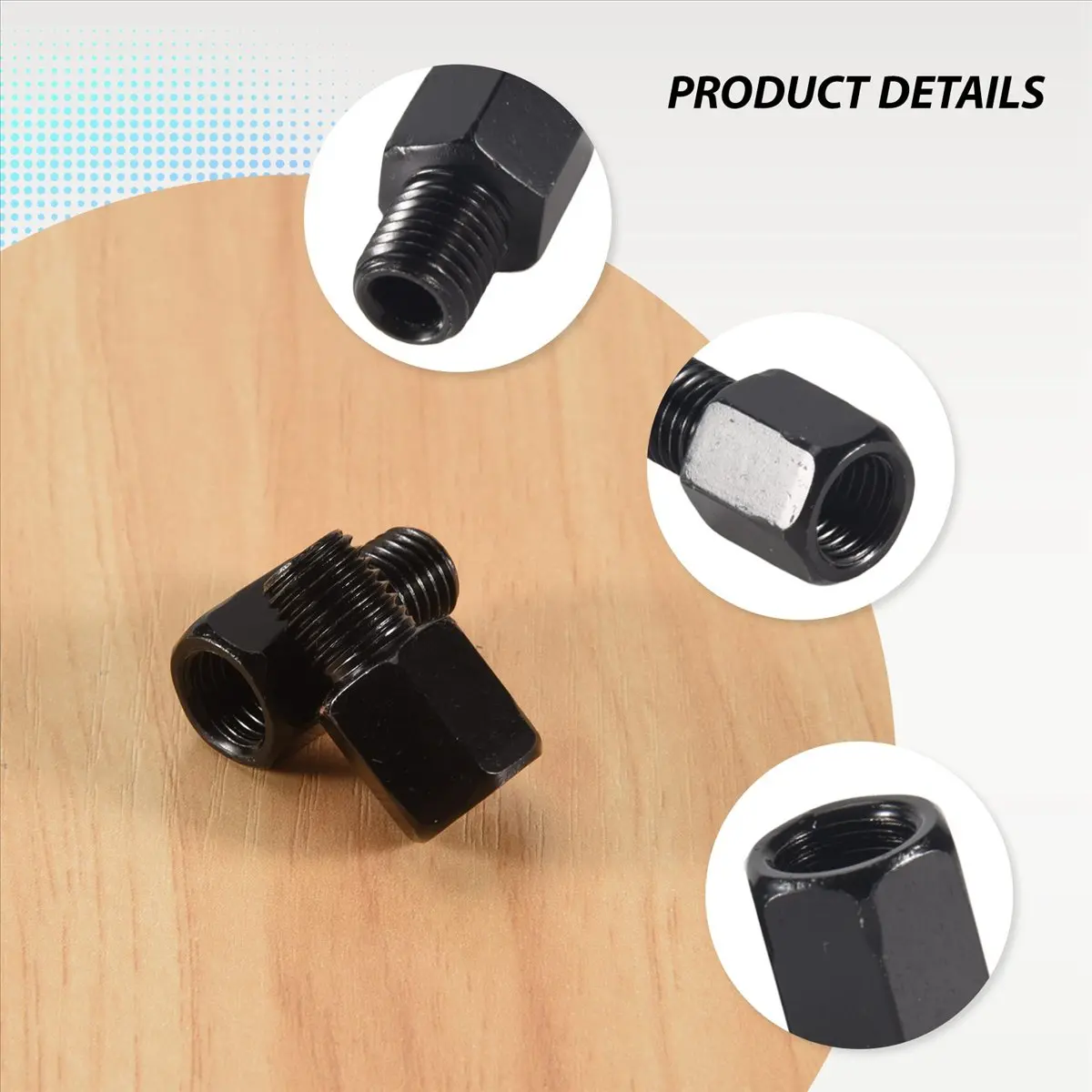 Super Sale 2 PCS motorcycle MIRROR ADAPTORS CONVERTS CLOCKWISE 8MM TO 10MM BLACK