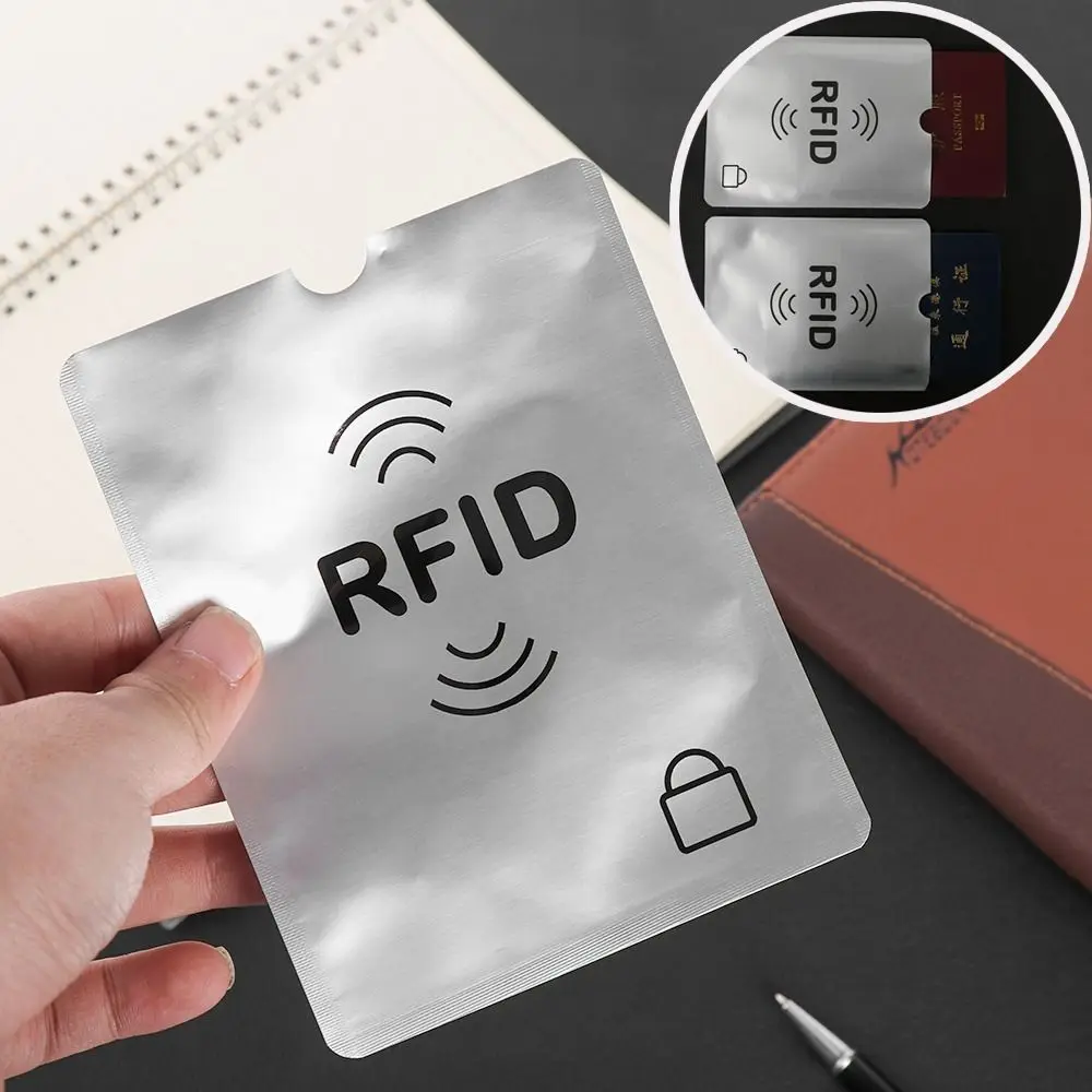 5pcs Smart Aluminium RFID Card Holder Anti-theft Reader Lock Credit Card Sleeves Safety Passport Protector Sleeves