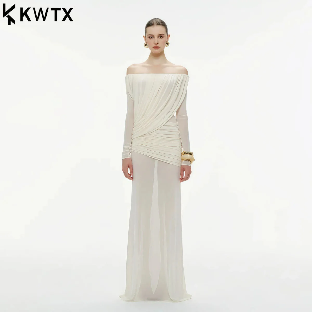 KWTX-vestido de fiesta de noche largo sin tirantes para mujer, vestido Sexy de diseñador, moda Formal de alta gama para primavera y verano, novedad de 2026