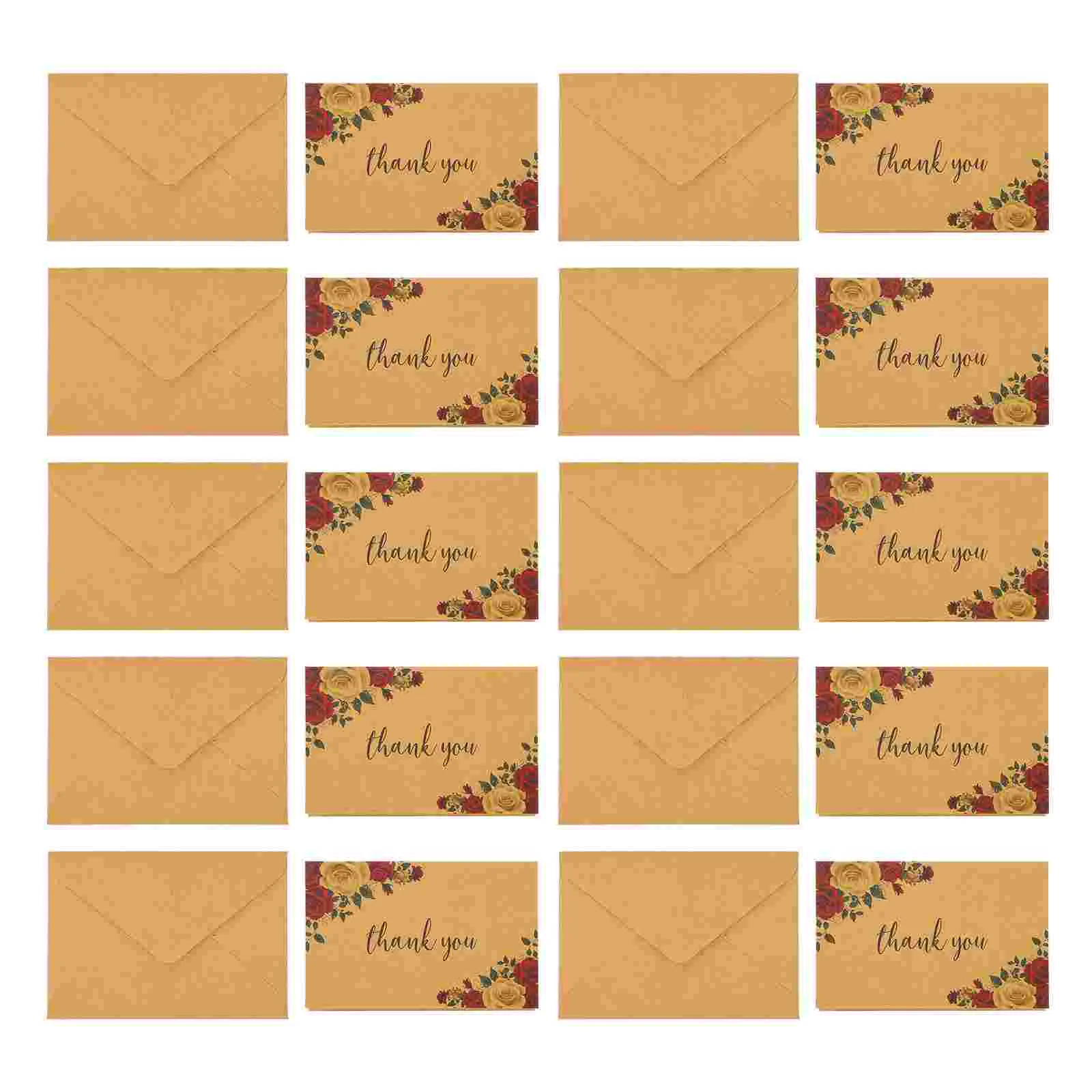 

10 Pcs Vintage Envelopes Multi-use Memo Card Thank You Thanks Cards Kraft for Greeting