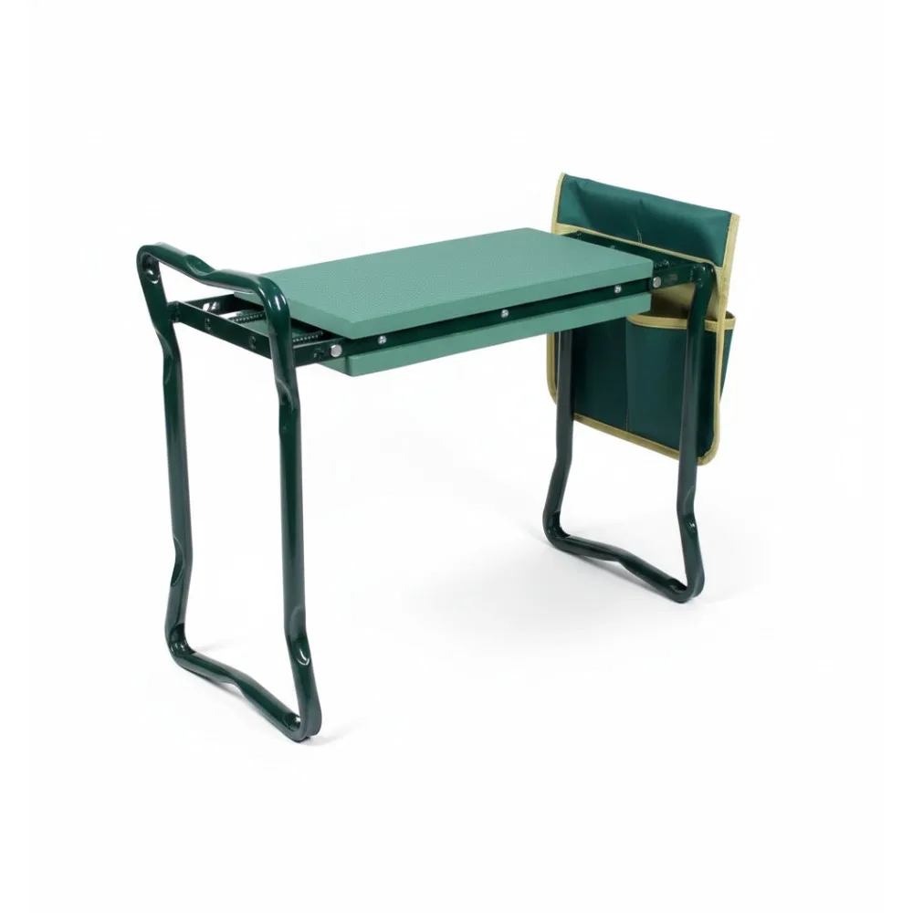 مقعد ركوع للحديقة قابل للطي مع وسادة واسعة مقاس 8 بوصات، وحقيبة أدوات لكبار السن والنساء لراحة الزراعة