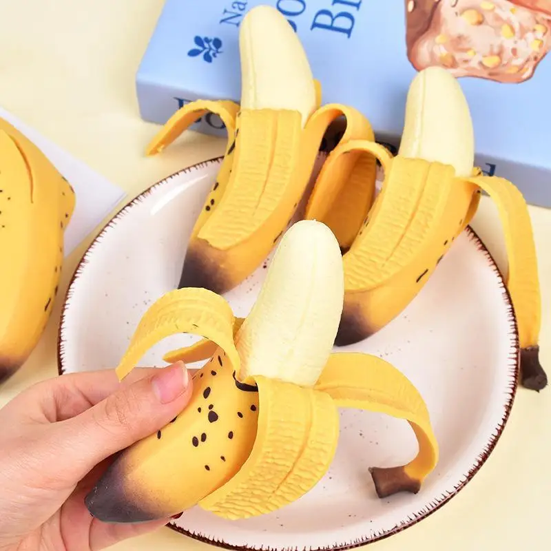 Realistic Peeled Banana Fidget Toy Soft Stretchable Material For Stress Relief Kids Play Home Office Decor
