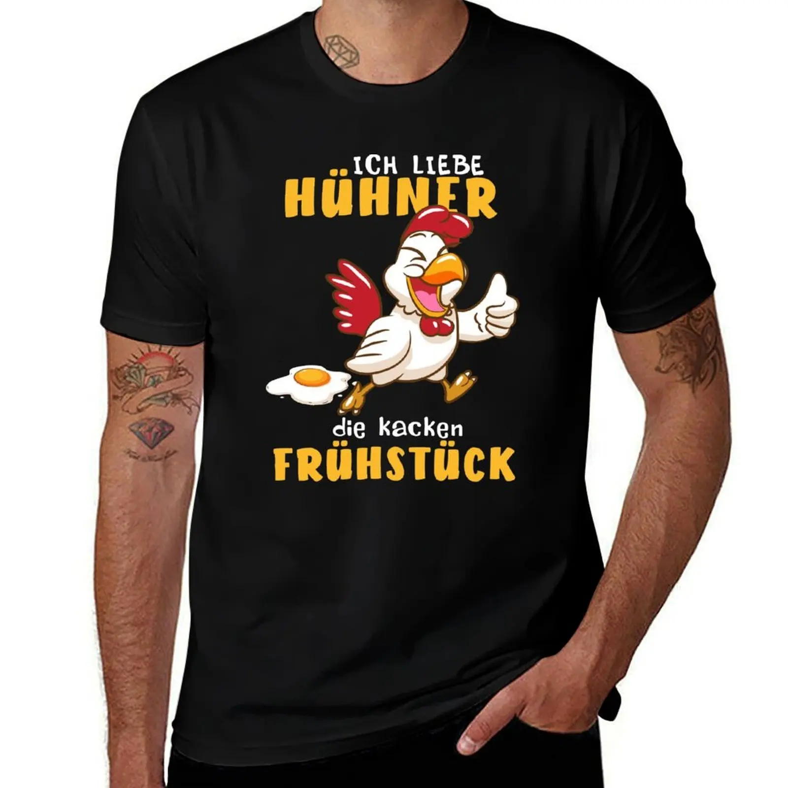 Ich liebe Hühner, die kacken. Frühstück, Landwirt, Bauer, Eier T-Shirt, Daily Work Kurzarm-Top T-Shirt.
