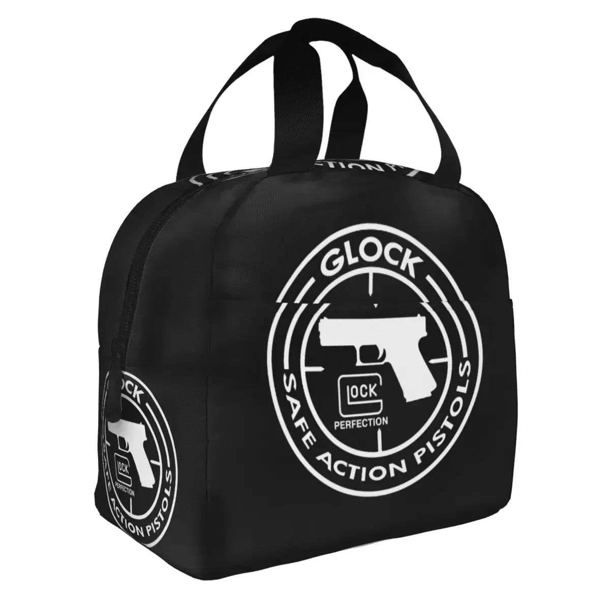 Glock Insulated Lunch Bag for Women Children Portable Thermal Cooler Lunch Box Work School Travel Food Picnic Container Bags