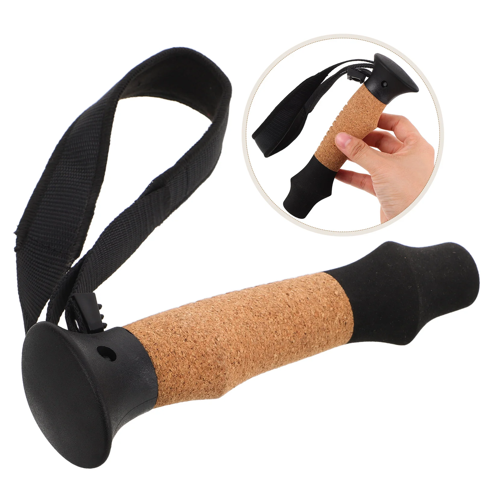 

Lightweight Cork Hiking Pole Replacement Handle Enhanced Grip Anti-Slip Wrist Strap Included For Trekking Climbing