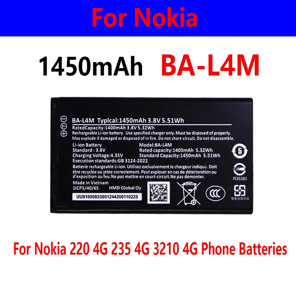 Oferta: batería recargable de 1450mAh 3.8V BA-L4M BA L4M BAL4M para Nokia 220 4G 235 4G 3210 4G 4