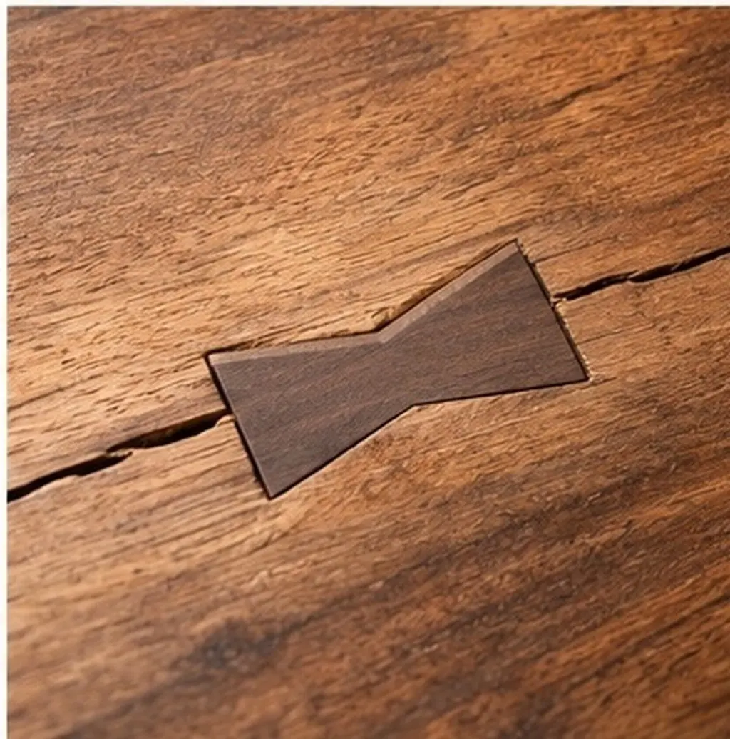 Woodworking Bow Tie Inlay Solid Wood Coffee Color Butterfly Inlay Furniture Repair Wood Crack Plug Table Crack Repair