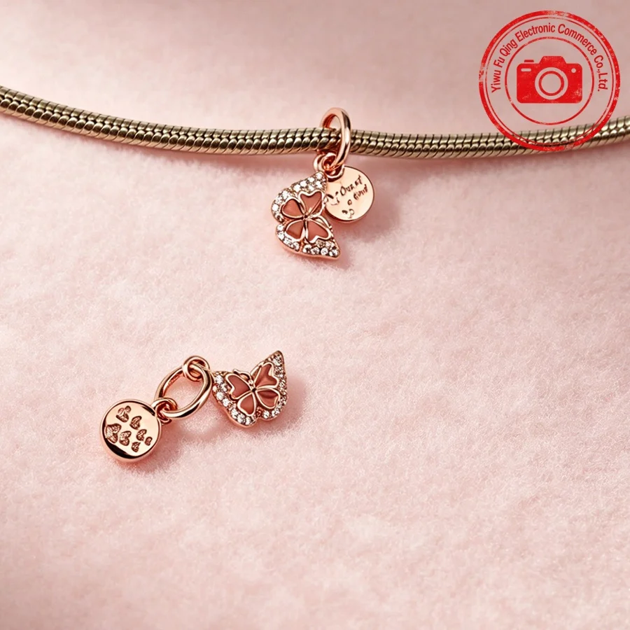 Hot Sale Pink Charms DIY Women Jewelry Gifts Daisy Flower Birthday Cake Cherry Blossoms Hearts Bow Beads Fit Original Bracelets - view 4