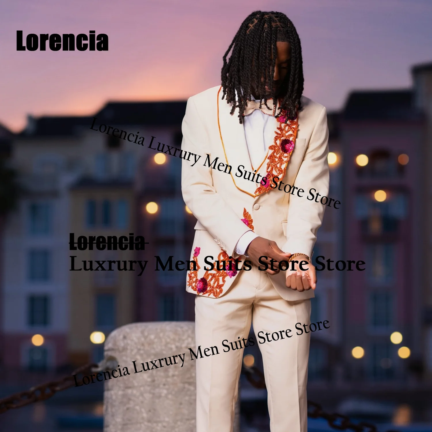 Luxury Diamond Crystal Men suits For Prom Groom Rhinestone Sequin Male Evening Party Customized Blazer 3 Pieces Set Tuxedos Slim