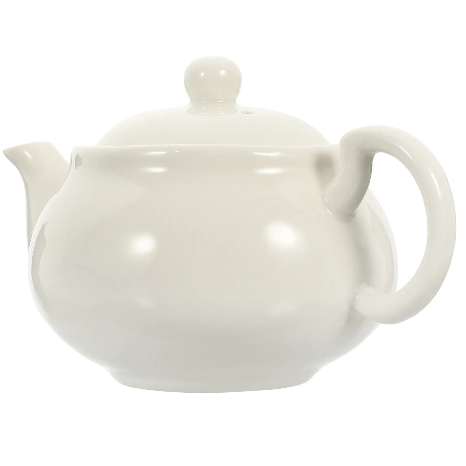 

Ceramic Tea Pot White Kungfu Teapot Heat Resistant Elegant Design Suitable for Green Oolong Jasmine Tea Home Office