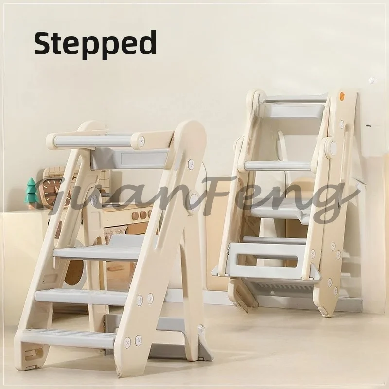 Foldable Practical Learning Tower Washstand Step Stool, Children's Ascending Footstool, Adjustable Hand Washing Stairs,