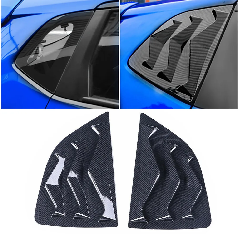 For Honda Jazz Fit 2014-2019 Car Rear Window Quarter Louver Shutter Cover Side Vent Trim Sticker Scoop ABS Exterior Accessories