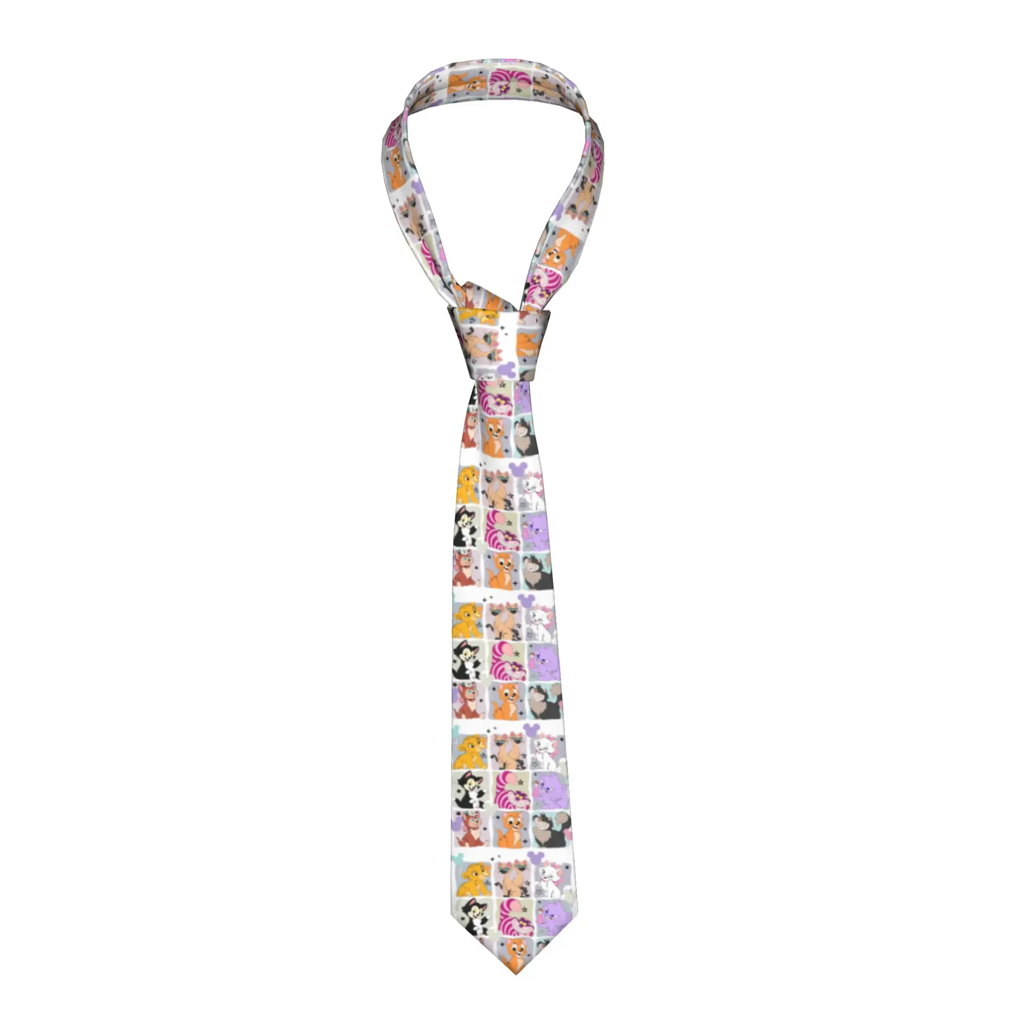 

Модные галстуки Fashion Marie Cat The Aristocats для мужчин, на заказ, из шелка, с изображением котов Чешир, Люцифер, Изма, деловые галстуки