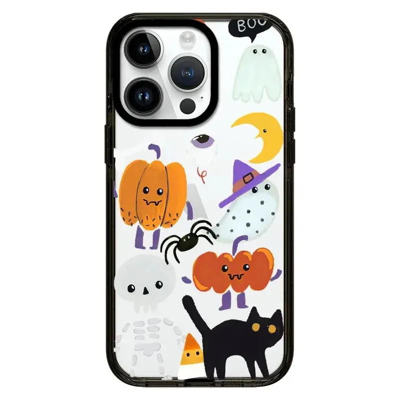 Halloween Ghost 2.0 Acrylic Black Border iPhone 12 13 14 15 16 Pro Max Case - Protective iPhone Case with MagSafe