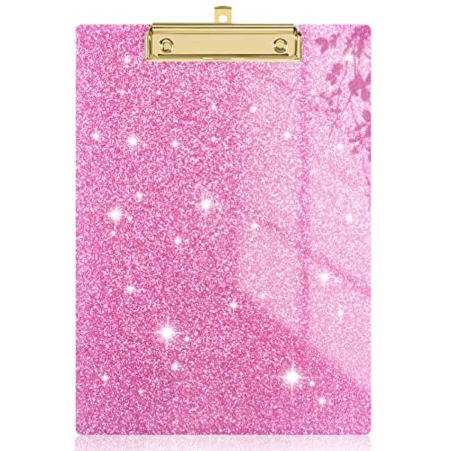 Acrylic Glitter Clipboards, Sparkly Board with Low Profile Clip, Designed for Classroom School and Office Use, A4 Letter Size 9