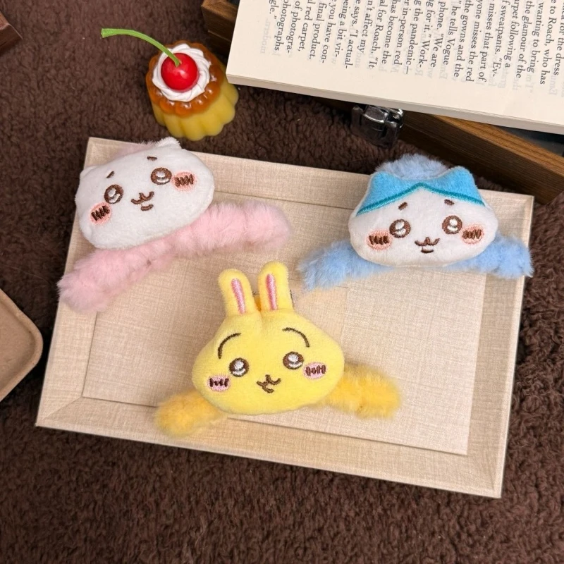 Anime Cartoon Kawaii Chiikawa Grasping Clip Plastic Autumn and Winter Hair Decorations Soft Feel Versatile Item Serviceable New
