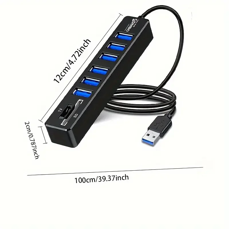 USB 2.0 Multiport High Speed 3 6 Port Hub USB Splitter Multi Extender TF SD Card Reader Adapter Extender for Laptops image 5