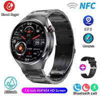 For Realme V5 OnePlus GPS NFC SmartWatch Men 360*360 AMOLED Screen Heart rate Bluetooth Call IP68 Waterproof Man Smartwatch 2024