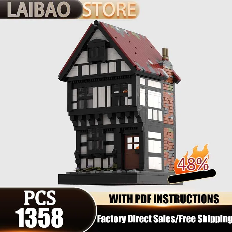 

City Cars Model Moc Building Blocks Old House Hotel Model Technology Bricks DIY Christmas Assembly Street View Toy Gifts