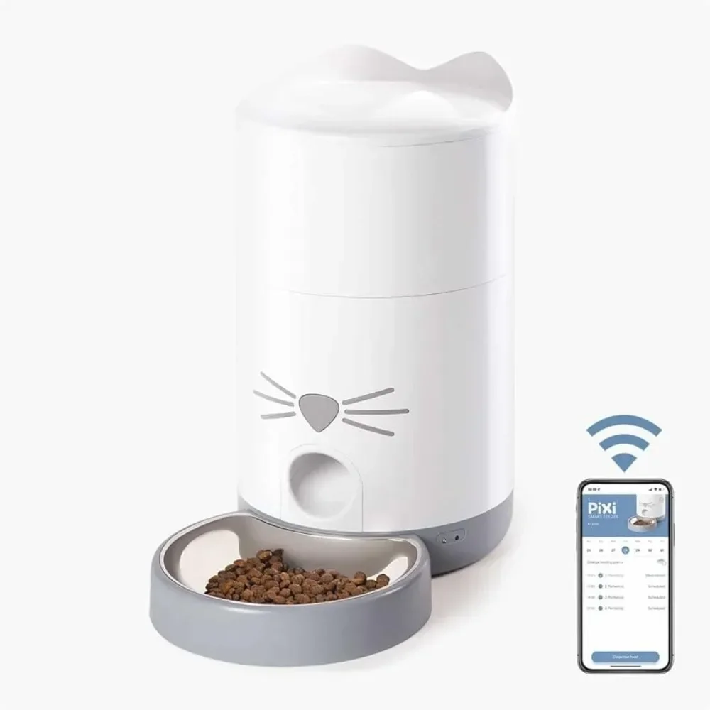 

Automatic Feeders Smart Feeder – Automatic and Customizable Feeding Schedule With App Support White Feeder for Cats Pet Products