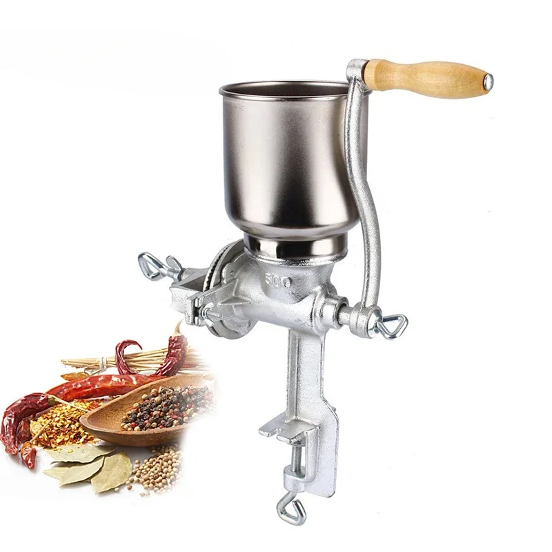 Hand-Crank Grain Grinder Mill Spices Hebals Cereals Coffee Dry Food Grinding Machine Home Corn Crusher