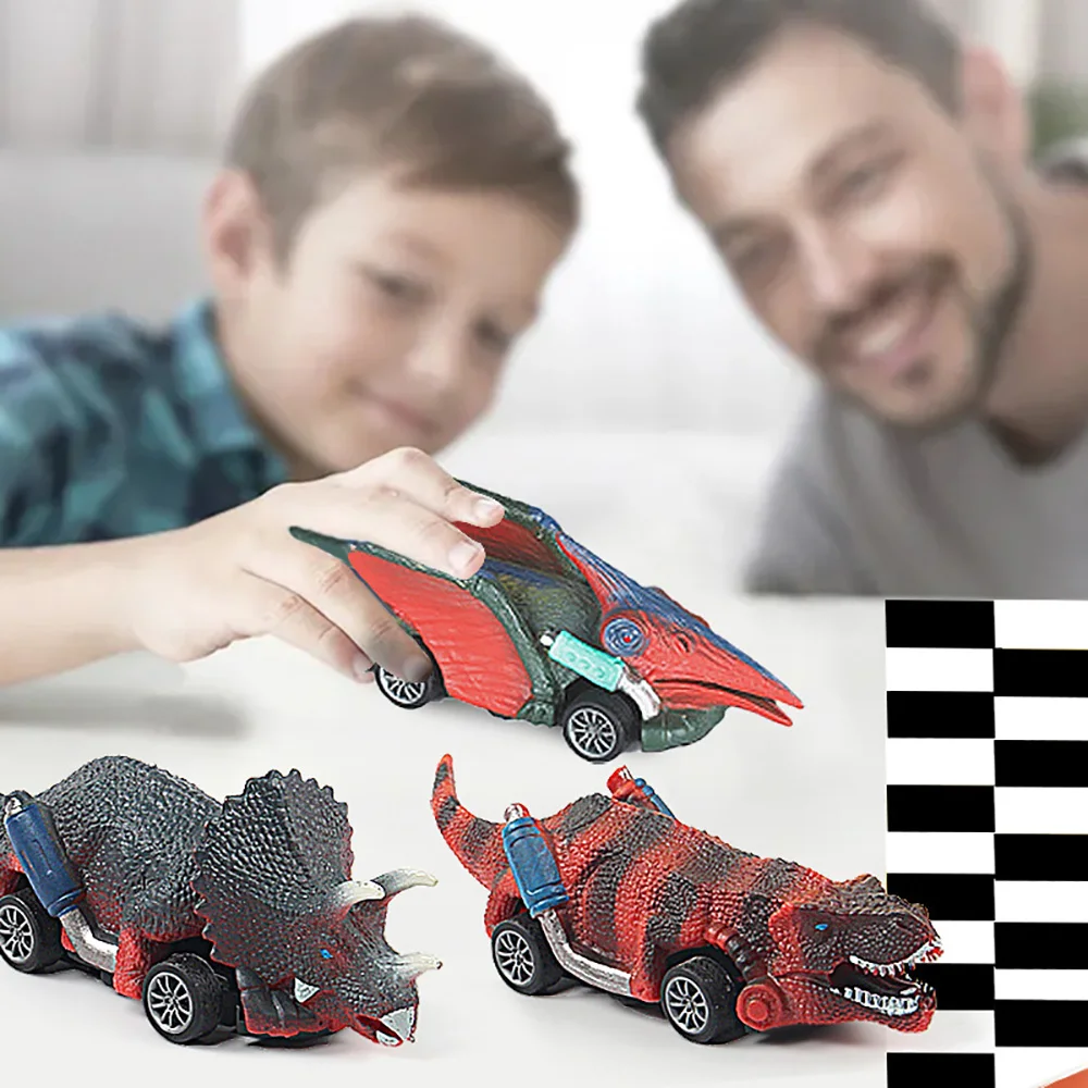 Dinosaurus Terugtrekken Auto Speelgoed Voor Jongens Meisjes Stegosaurus Triceratops Pterosaurus Dinosaurus Model Traagheidsvoertuig Kinderspeelgoed Auto